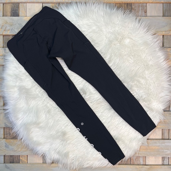 EUC [Lululemon X Soulcycle] Black & White < Speed Up > Legging + Pockets | 6 - Picture 4 of 13
